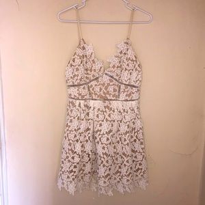 Tobi White Lace Skater Dress